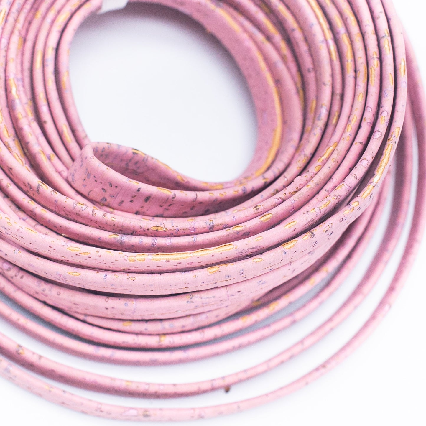 10 meters of 10mm Falt Pink Cork Cord COR-621
