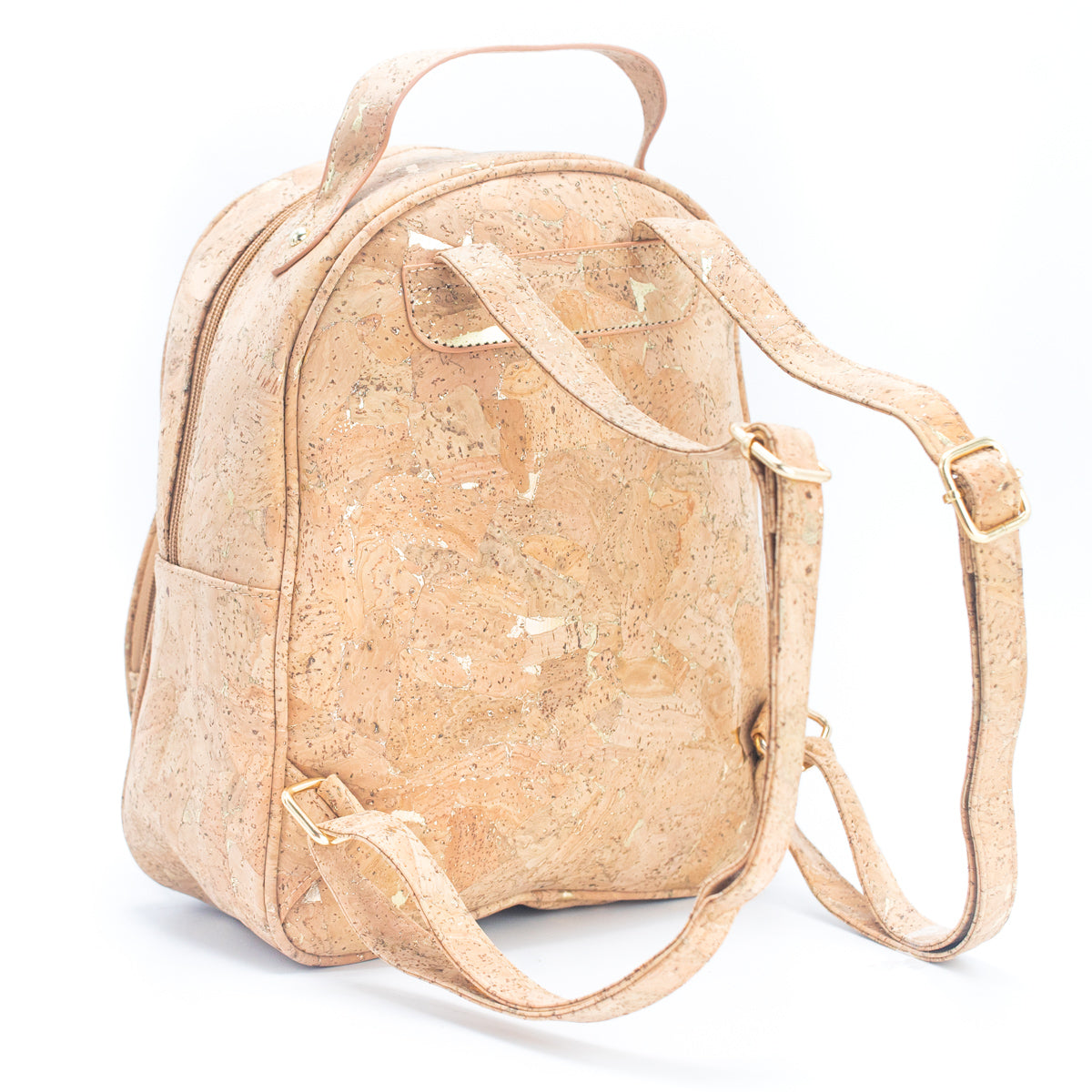 Natural & Molten Gold Cork Flap Daily Vegan Backpack  | THE CORK COLLECTION