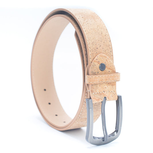 Natural Cork Men's Belt w/ Thick Black Metal Buckle | THE CORK COLLECTION