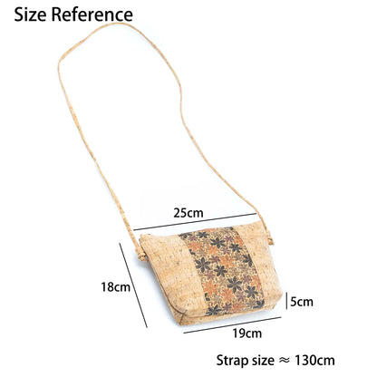 Medium Model Printed Cork Vegan Crossbody Bag | THE CORK COLLECTION