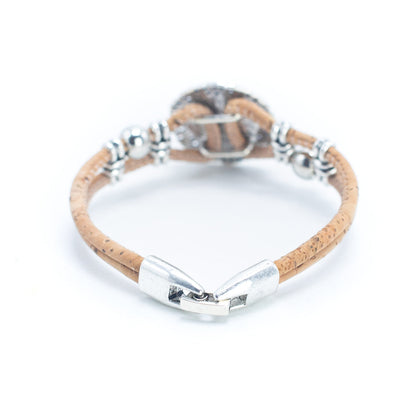 Natural Handmade Vegan Cork Bracelet Pattern Jewelry BR-436-5
