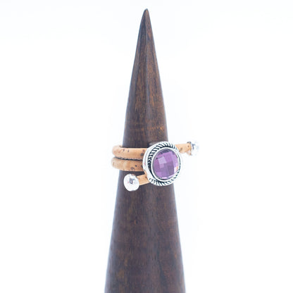 Glass-Stone Vintage Women's Cork Ring RW-030-MIX-10