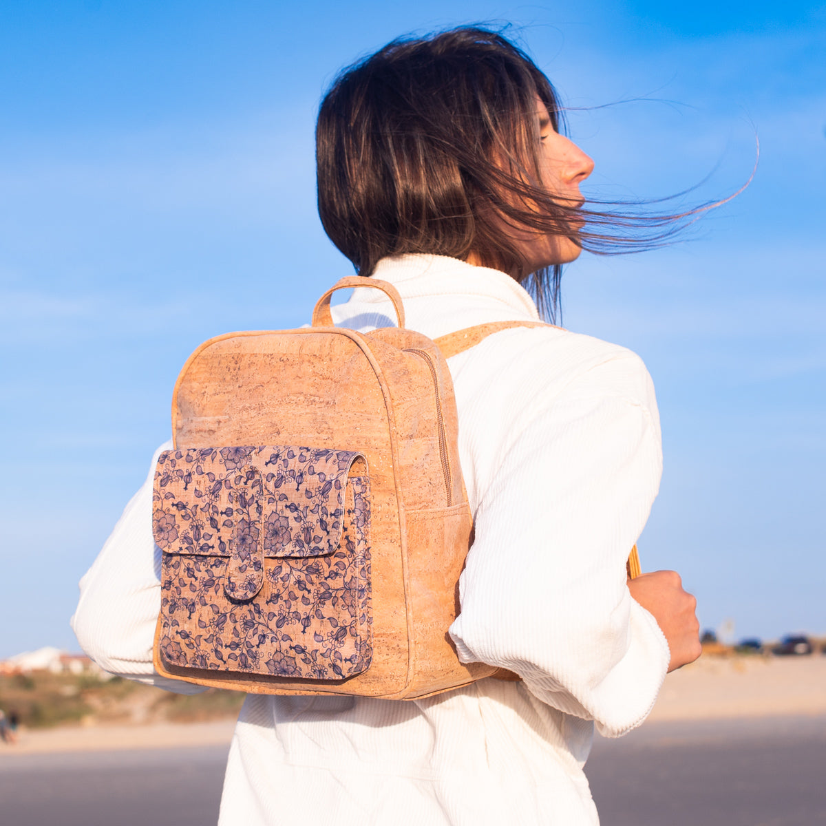 Cork backpack for women vegan eco friendly cork bag pattern gift idea f -  Afrikrea