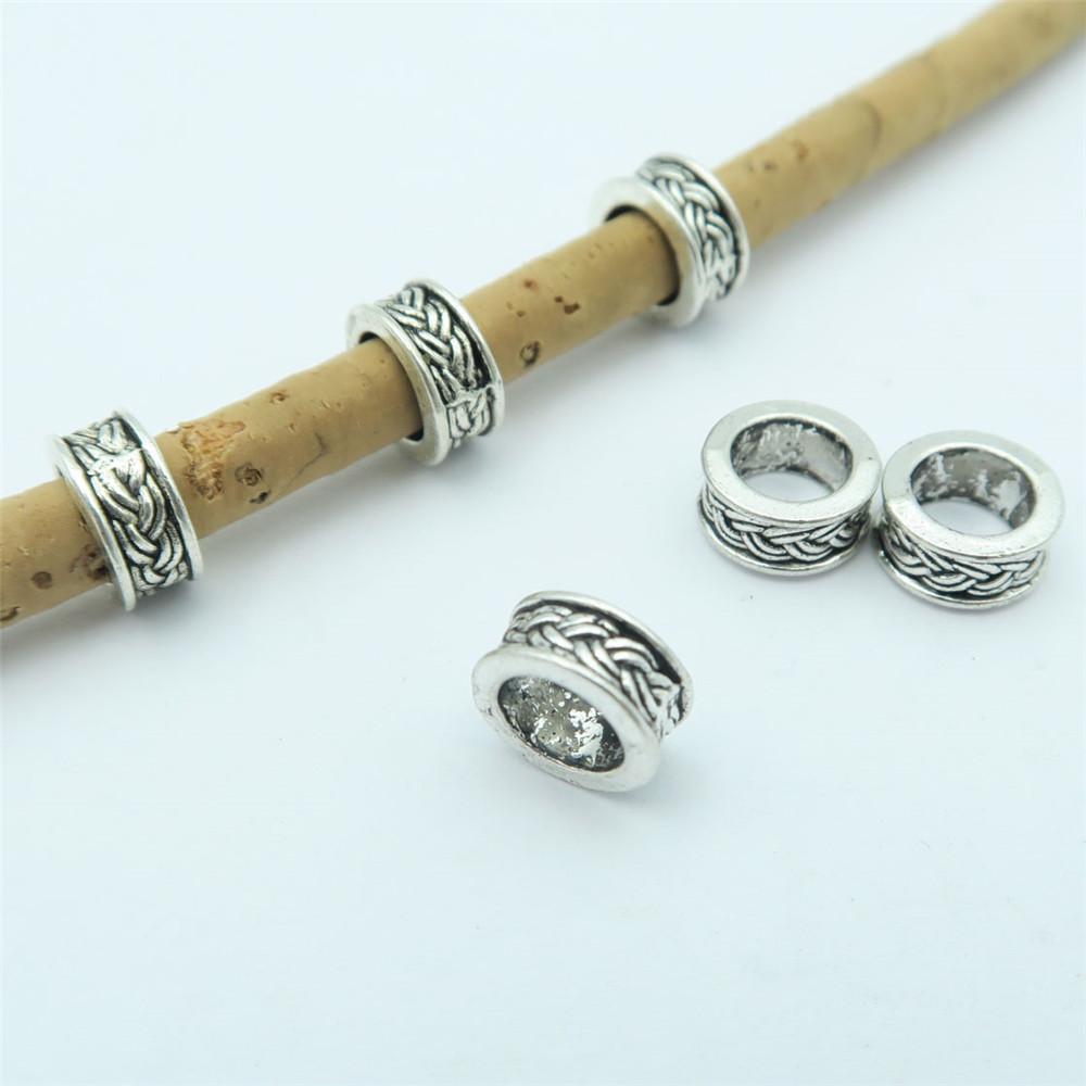 40PCS For 5mm leather antique silver zamak slider, Jewelry supply Findings Components D-5-5-65