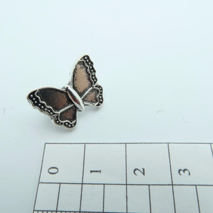 10 pièces pour curseur papillon en argent Antique en cuir 10x5mm, résultats de bracelet, composants en cuir D-2-4 