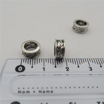 Curseur en zamak argenté antique en cuir de 5mm, 40 pièces, composants de résultats d'approvisionnement en bijoux D-5-5-65 