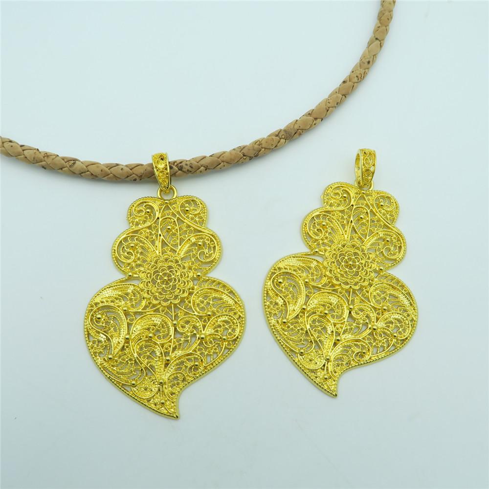 5 unités pendentif coeur viana doré original déclaration portugaise collier pendentif bijoux trouver des fournisseurs D-3-86