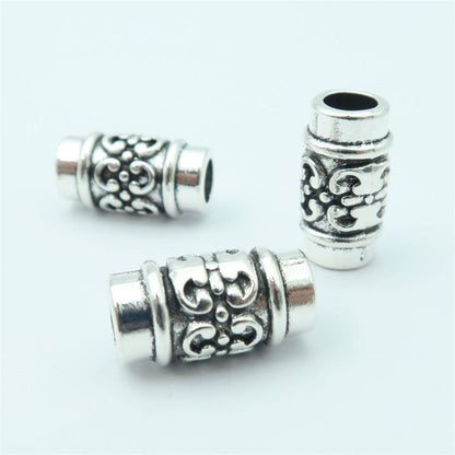 20 PCS Pour 5mm cuir antique argent zamak perles de fleurs, fourniture de bijoux, composants de résultats D-5-5-60 
