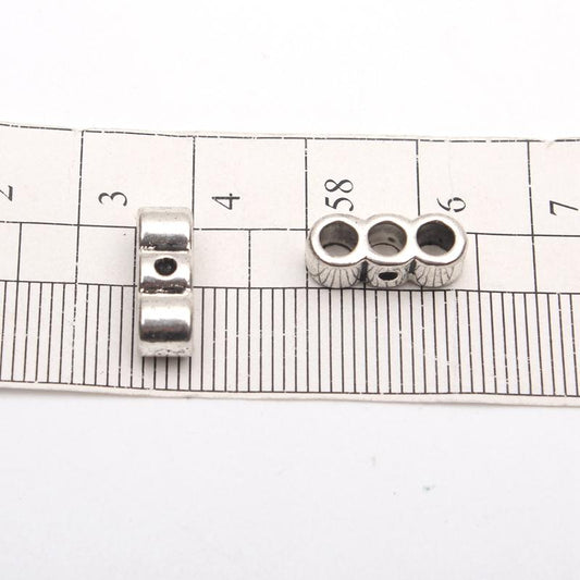 20pcs 3mm round Leather Supplies 3 connectors tree separator Strand Antique Silver Jewelry Components D-5-3-35