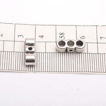 Fournitures rondes en cuir de 3mm, 20 pièces, 3 connecteurs, séparateur d'arbre, brin, composants de bijoux en argent Antique, D-5-3-35 
