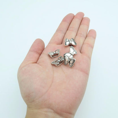 10 pcs For 10x5mm leather Antique Silver butterfly Slider, bracelet findings, Leather Components D-2-4