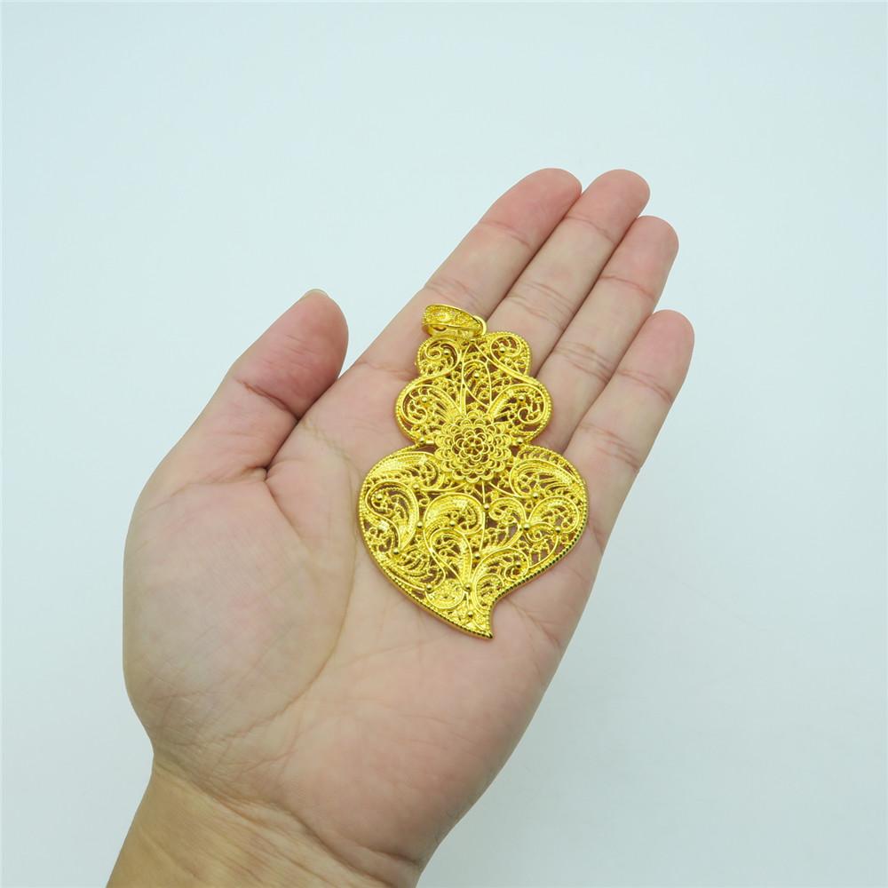 5 unités pendentif coeur viana doré original déclaration portugaise collier pendentif bijoux trouver des fournisseurs D-3-86