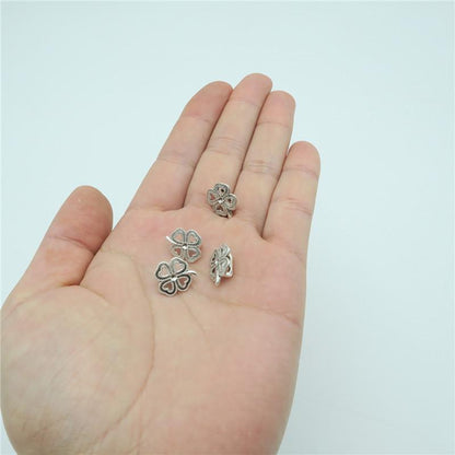 20pcs for 3mm leather flower Clover slider Antique Silver Clover charms jewelry finding supplies D-5-3-17