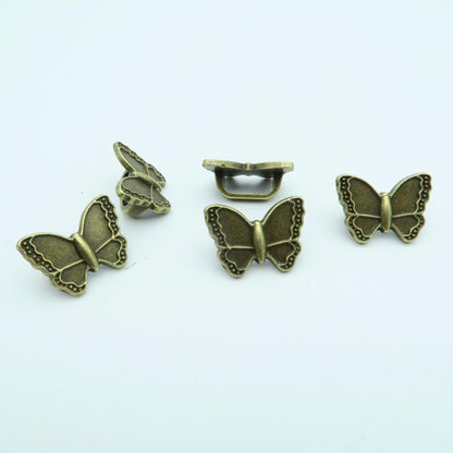 10 pièces pour curseur papillon en laiton Antique en cuir 10x5mm, résultats de bracelet, composants en cuir D-2-5 