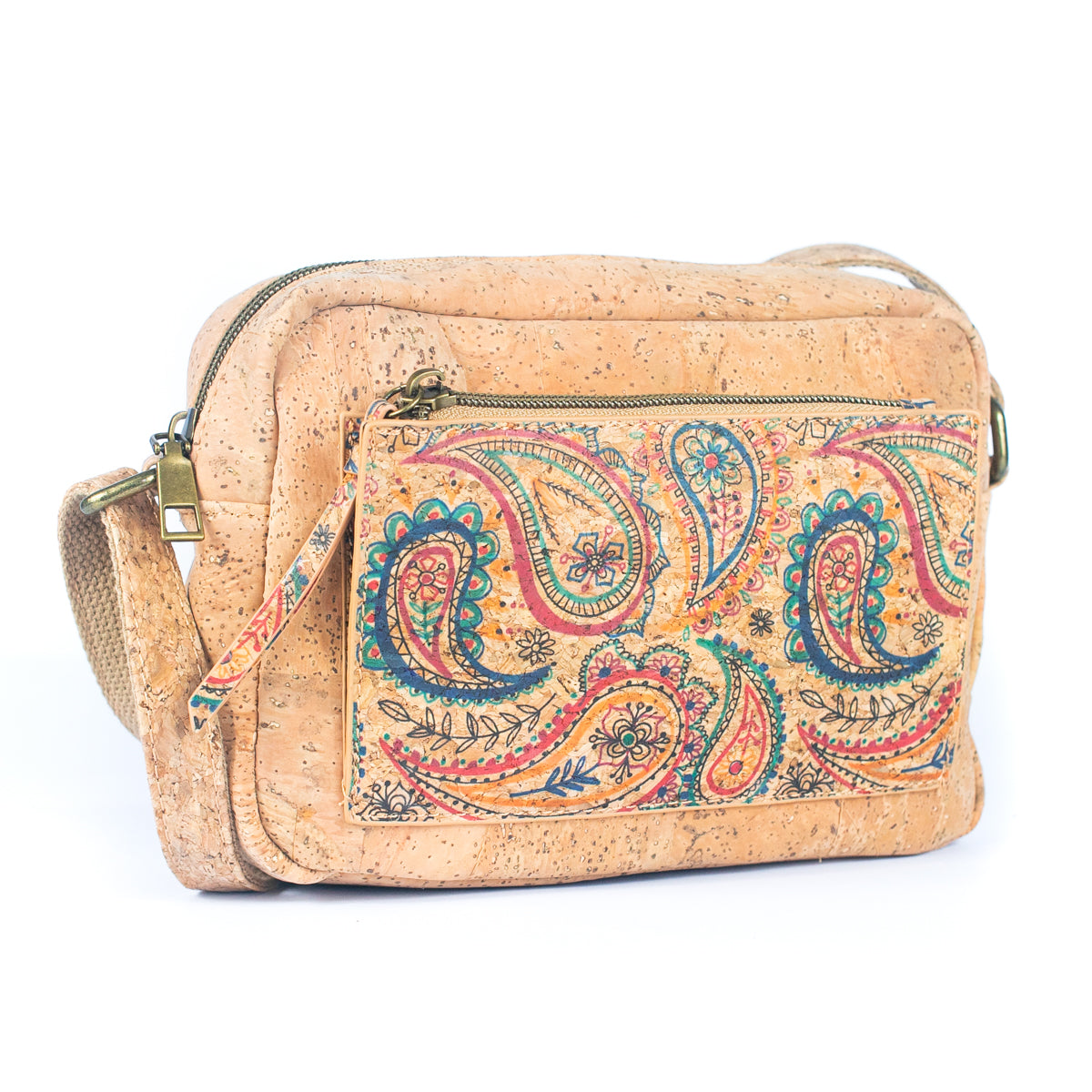 Natural Cork & Print Fusion Women's Crossbody Bag | THE CORK COLLECTION