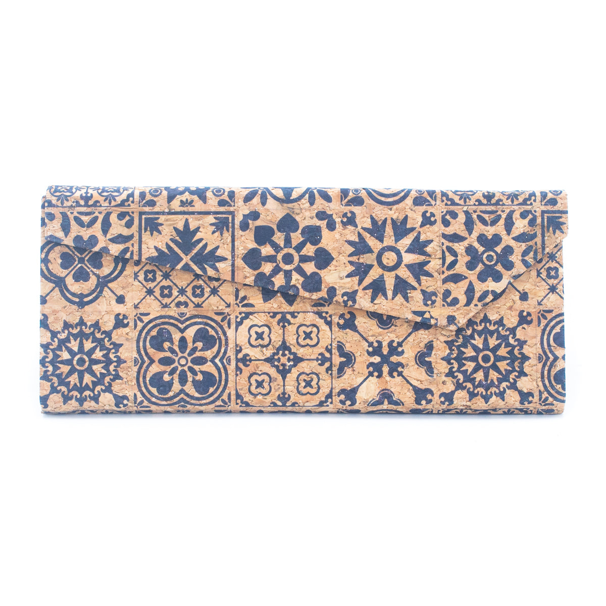 Foldable Triangular Cork Vegan Patterned Glasses Case  | THE CORK COLLECTION