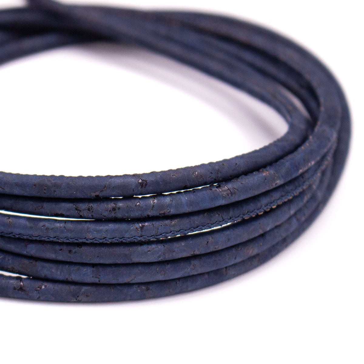 10 mètres de cordon de liège rond bleu foncé 5 mm COR-596 