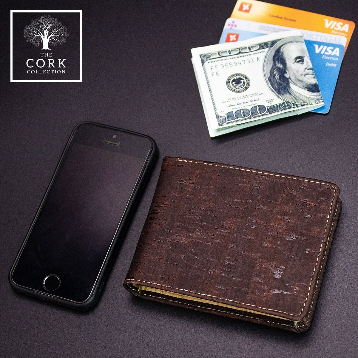 3 Colors Natural Cork Bifold Vegan Men's Wallet | THE CORK COLLECTION