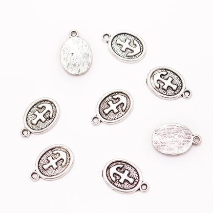 20 unités 12x18mm rond argent ovale ancre collier bijoux pendentif résultats de bijoux D-3-475