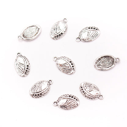30 units 9x16mm round silver shell Necklace  jewelry pendant Jewelry Findings D-3-477