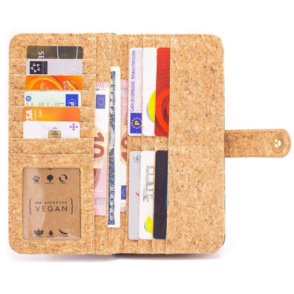 Brown & Silver with magnet closure Cork Wallet | THE CORK COLLECTION