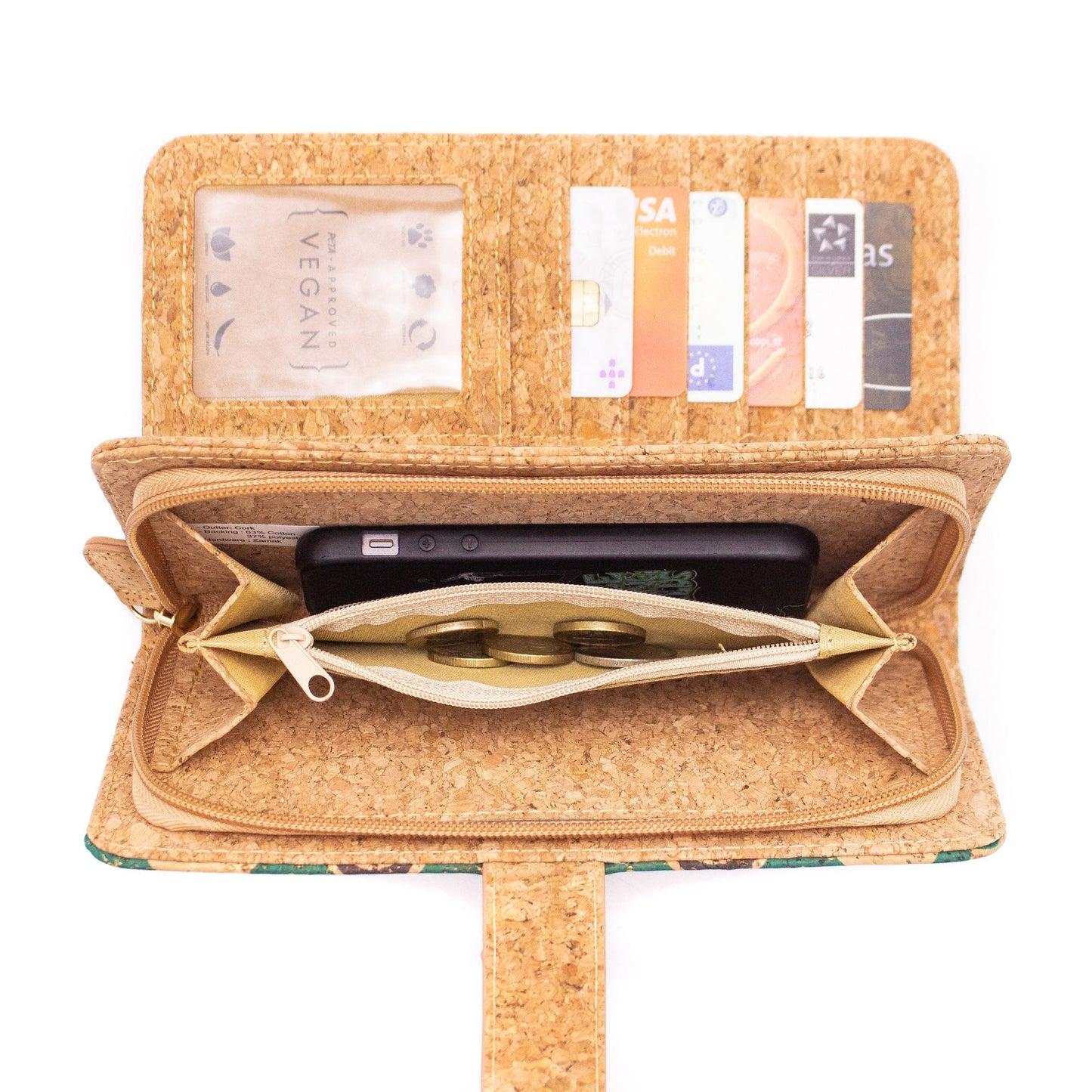 Orange & Silver with magnet closure Cork Wallet | THE CORK COLLECTION