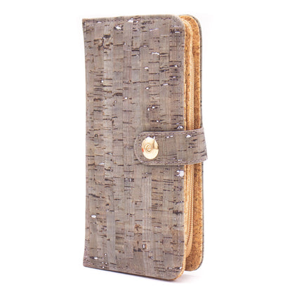 Green & Silver with magnet closure Cork Wallet | THE CORK COLLECTION
