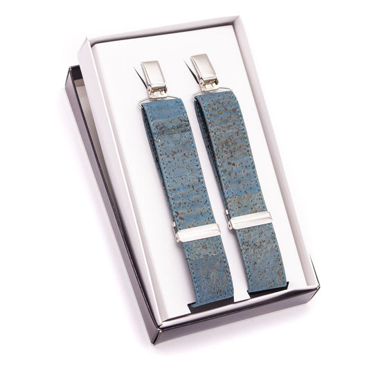 Turquoise Adjustable Cork Straps Suspenders L-542-E