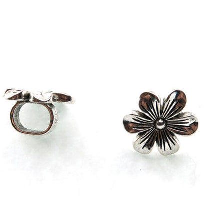 Pour 10*5mm fleur curseur réglisse cuir ovale Antique argent bracelet composants bijoux résultats D-2-10
