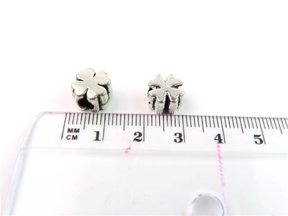 20 Pcs for 5mm round leather Antique Silver Clover bead jewelry supplies jewelry finding D-5-5-19