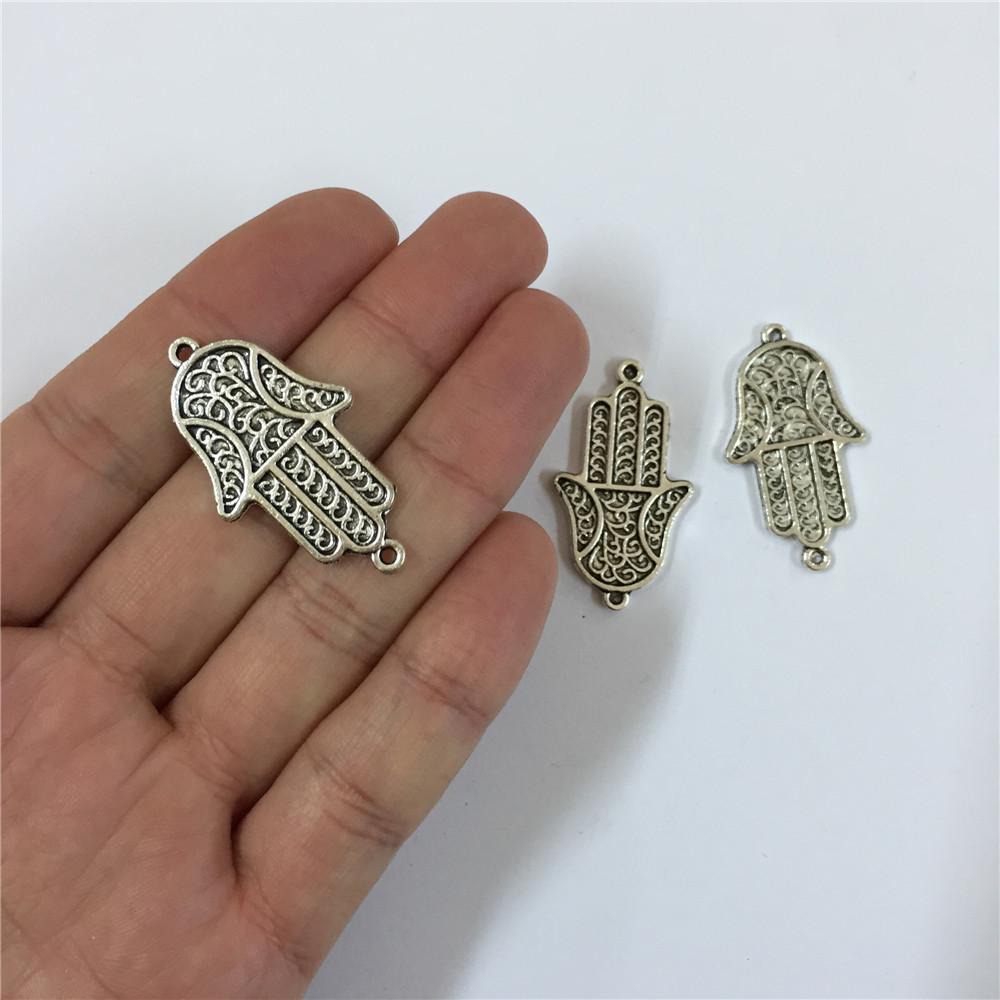 10 units antique sliver hand of fatima pendant charms jewelry finding suppliers D-3-116