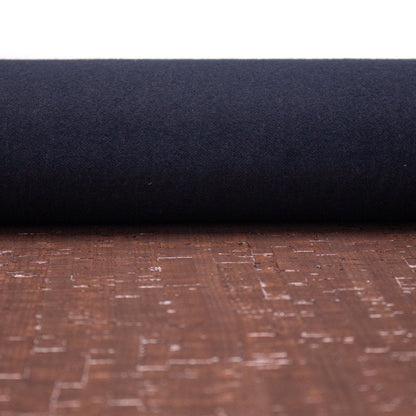 Feuille textile marron avec liège argenté COF-368