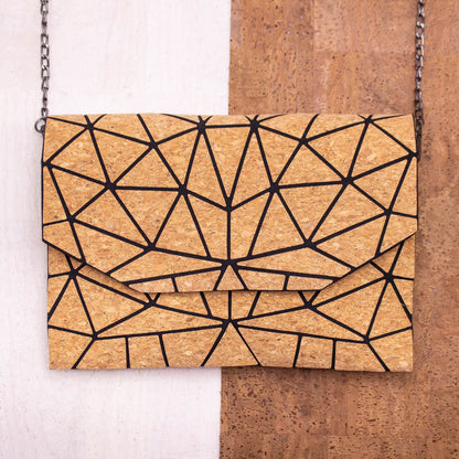 Geometric Chain Crossbody Cork Bag | THE CORK COLLECTION