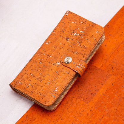 Portefeuille pour cartes en liège orange avec fermeture magnétique pour femme BAG-2062-C