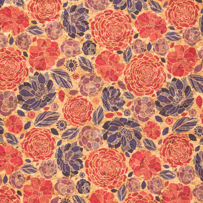 Flower pattern Cork fabric COF-379