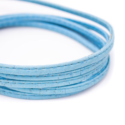 DIY 5mm flat sky blue Natural Cork Cord | THE CORK COLLECTION