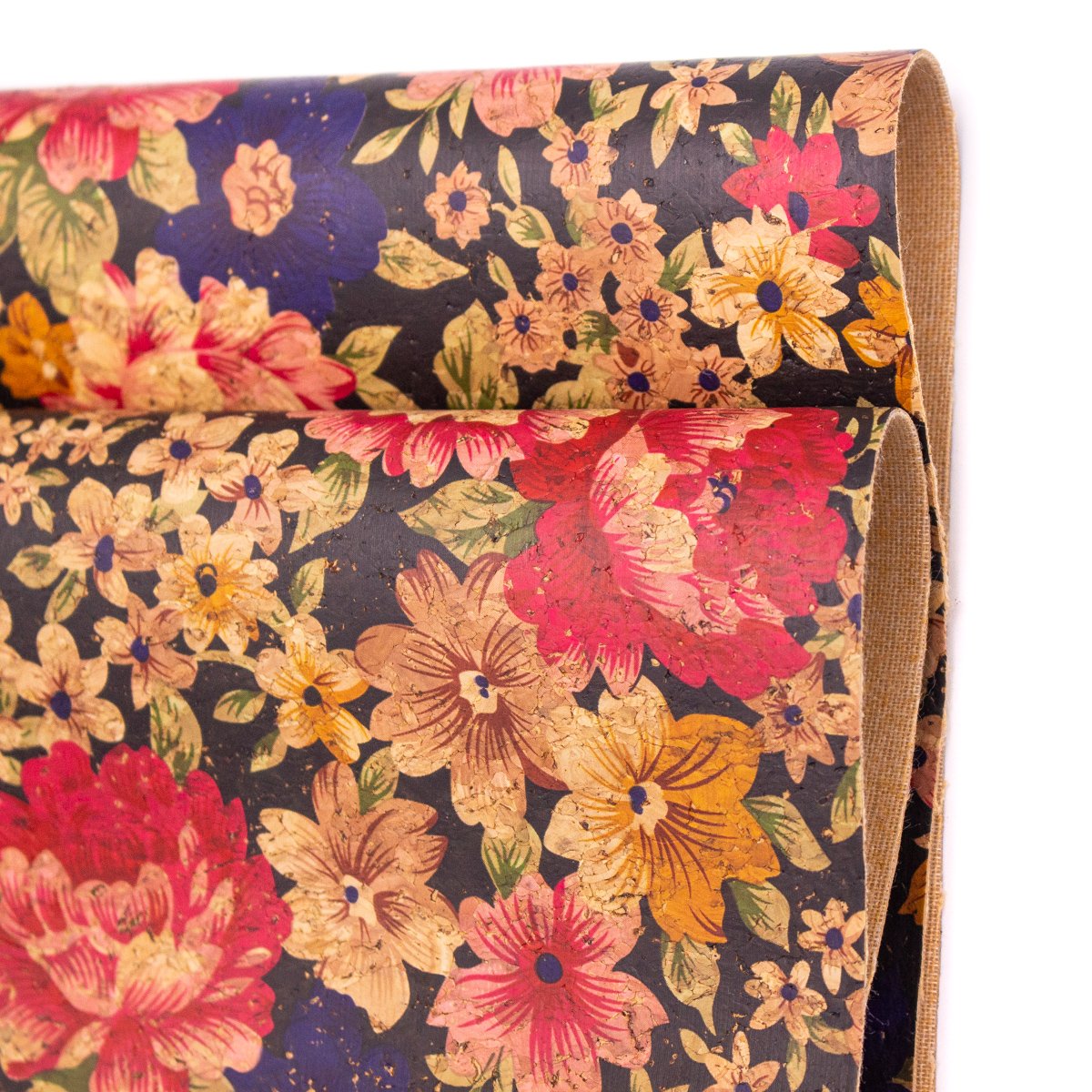 Flower Pattern Natural Cork Fabric COF-372