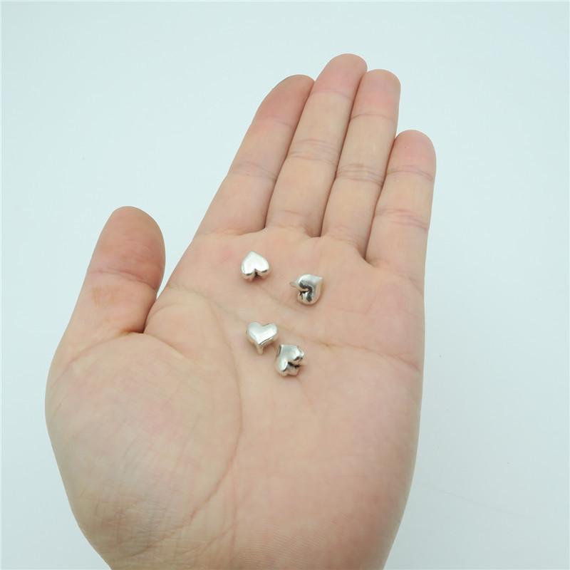 20pcs For 5mm flat leather slider antique silver heart slider charms jewelry finding supplies D-1-5-15