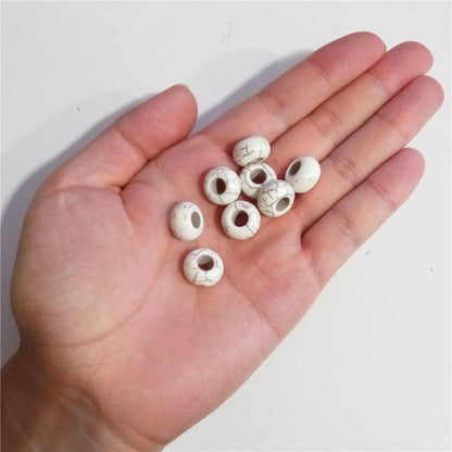 20 unités pour perles rondes turquoise blanches de 5 mm, fournitures de bijoux, recherche de bijoux D-5-5-59