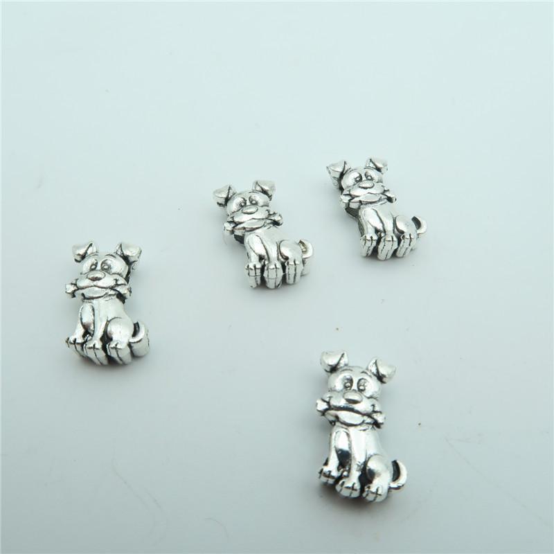 10 Pcs for 10mm flat leather,Antique Silver Dog jewelry supplies jewelry finding D-1-10-112