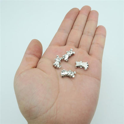 10 Pcs for 10mm flat leather,Antique Silver Dog jewelry supplies jewelry finding D-1-10-112