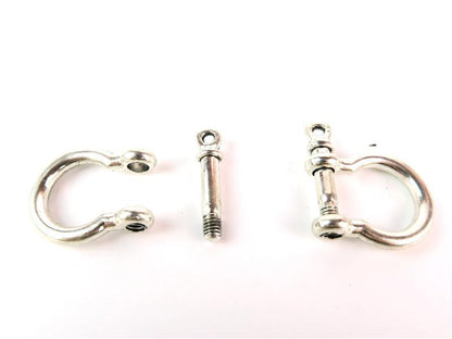 10Pcs for round leather Horseshoe clasp , Antique sliver jewelry supplies jewelry finding D-6-46