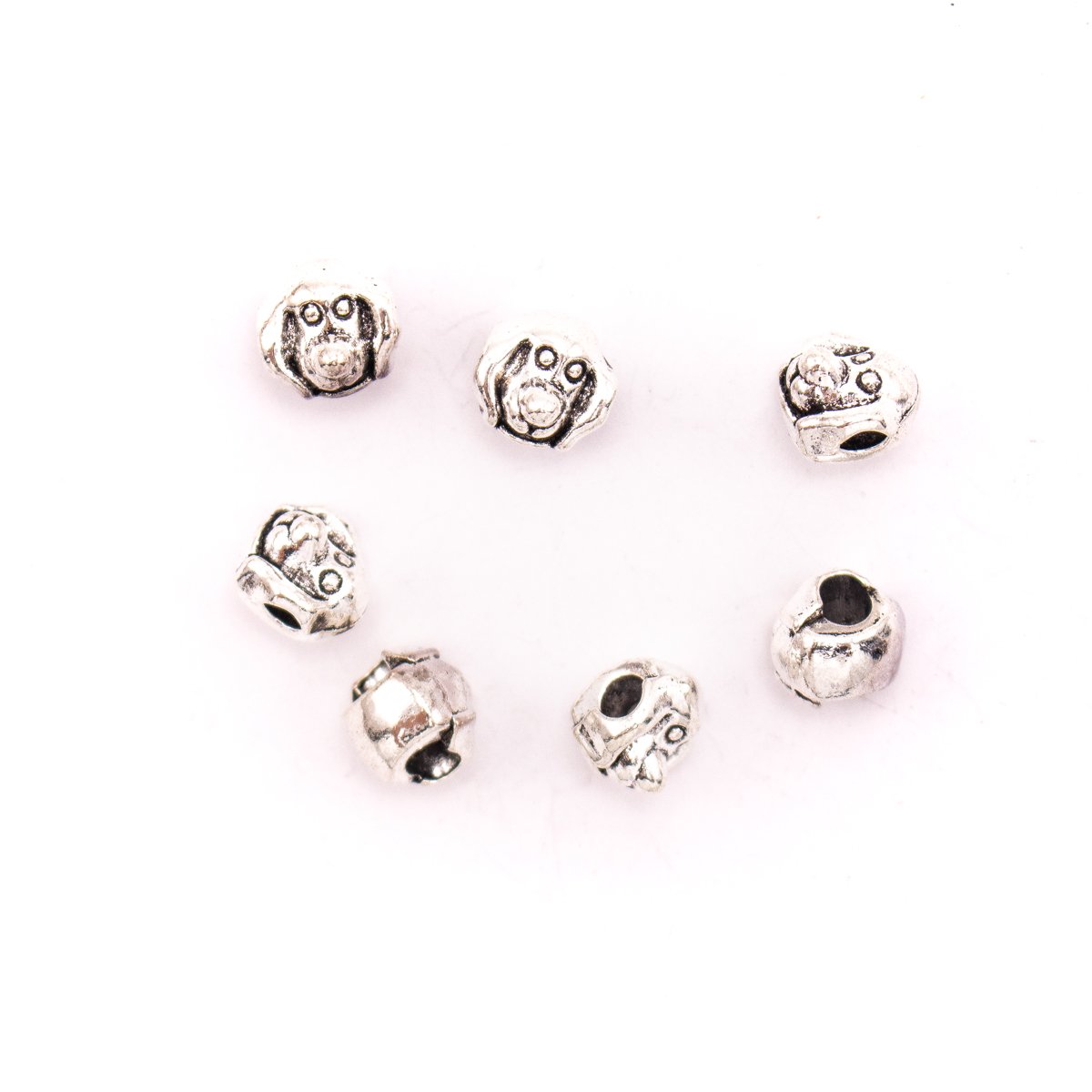 10 pièces pour cuir de 5mm, argent antique, zamak, perles rondes de 5mm, fourniture de bijoux, composants-D-5-5-159
