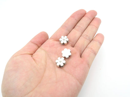 10 Pcs For 10mm flat leather,Antique Silver Flower  jewelry supplies jewelry finding D-1-10-3