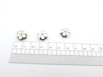 10 Pcs For 10mm flat leather,Antique Silver Flower  jewelry supplies jewelry finding D-1-10-3