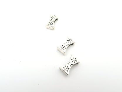 20 Pcs For 10mm flat leather,Antique Silver Flower slide  jewelry supplies jewelry finding D-1-10-8