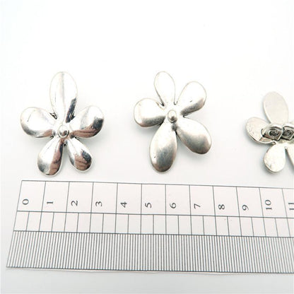 10 pièces pour cuir rond de 3mm, grand support de fleurs en argent Antique, fournitures de bijoux, recherche de bijoux D-5-3-7