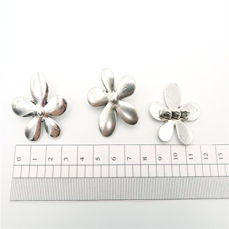 10 Pcs for 3mm round leather Antique Silver Big Flower Stand jewelry supplies jewelry finding D-5-3-7