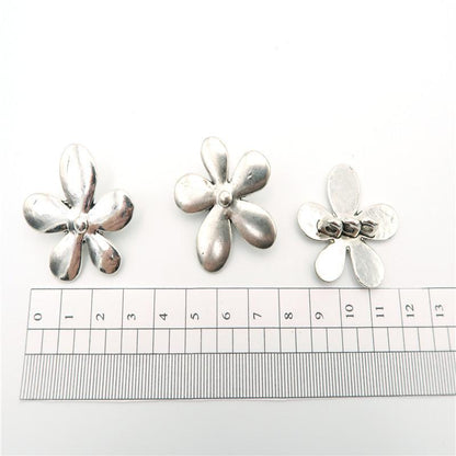 10 Pcs for 3mm round leather Antique Silver Big Flower Stand jewelry supplies jewelry finding D-5-3-7