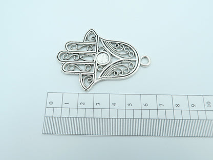 10 pièces Antique argent Fatima main pendentifs bijoux fournitures bijoux trouver D-3-12